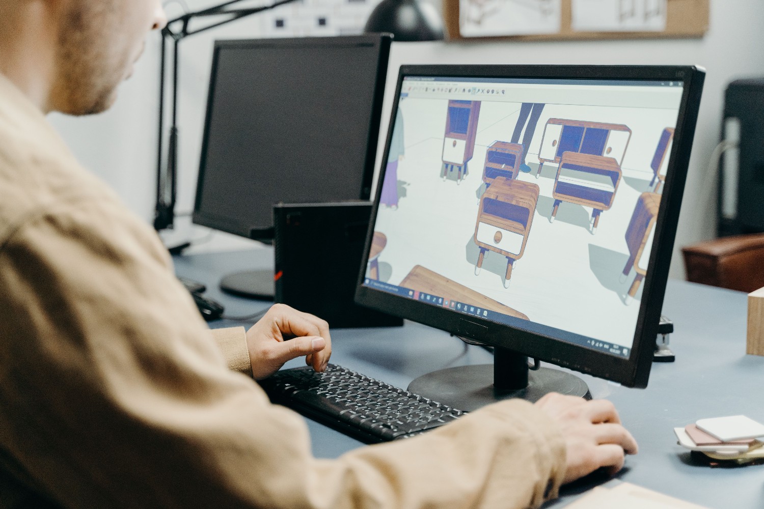 Digital illustration and animation artwork on a creative workstation